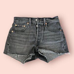 LEVIS 501 Black Gray Denim Shorts Size 24 NEW without tags